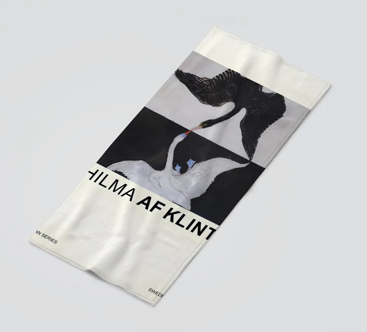 Hilma af Klint The Swan Series Abstract Dualism beach towel by homdeco
