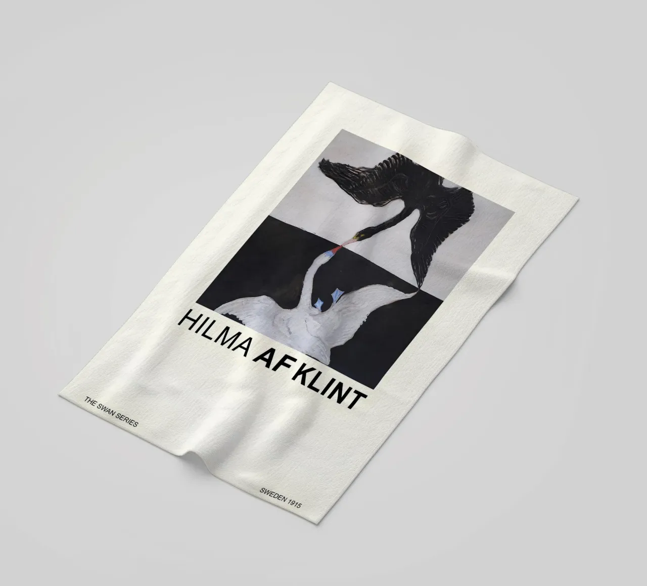 Hilma af Klint The Swan Series Abstract Dualism beach towel by homdeco