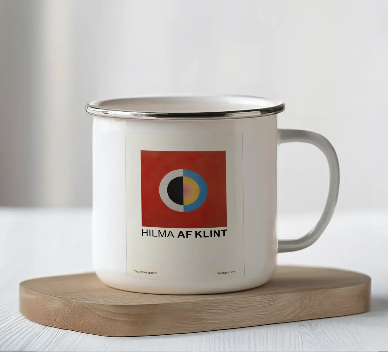 Hilma af Klint The Swan Series Abstract Circle enamel mug by homdeco