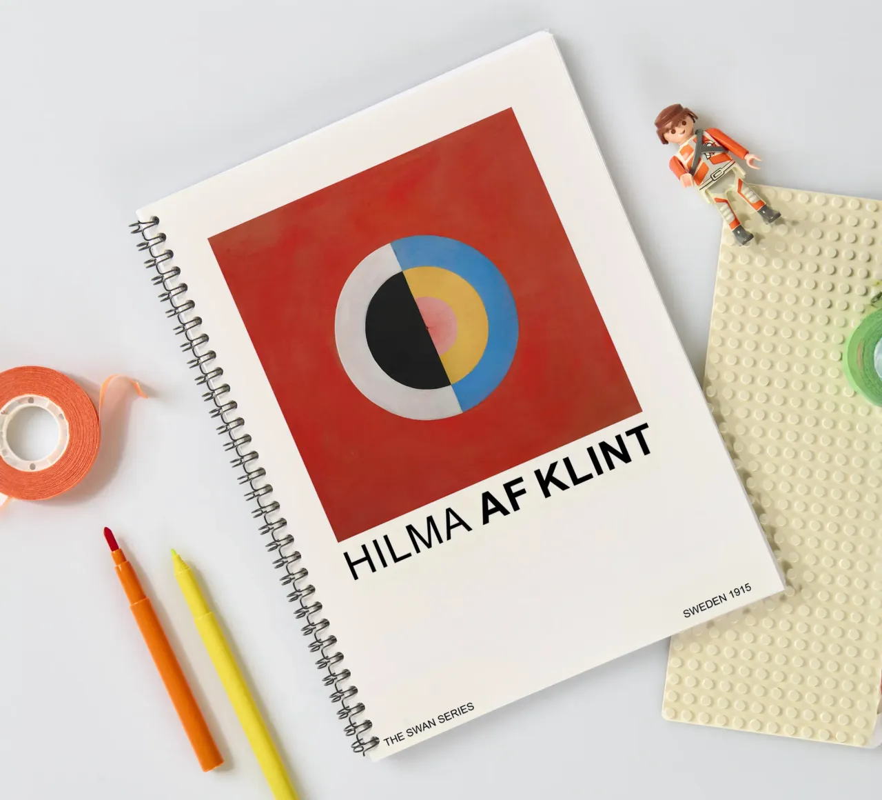 Hilma af Klint The Swan Series Abstract Circle spiral notebook by homdeco