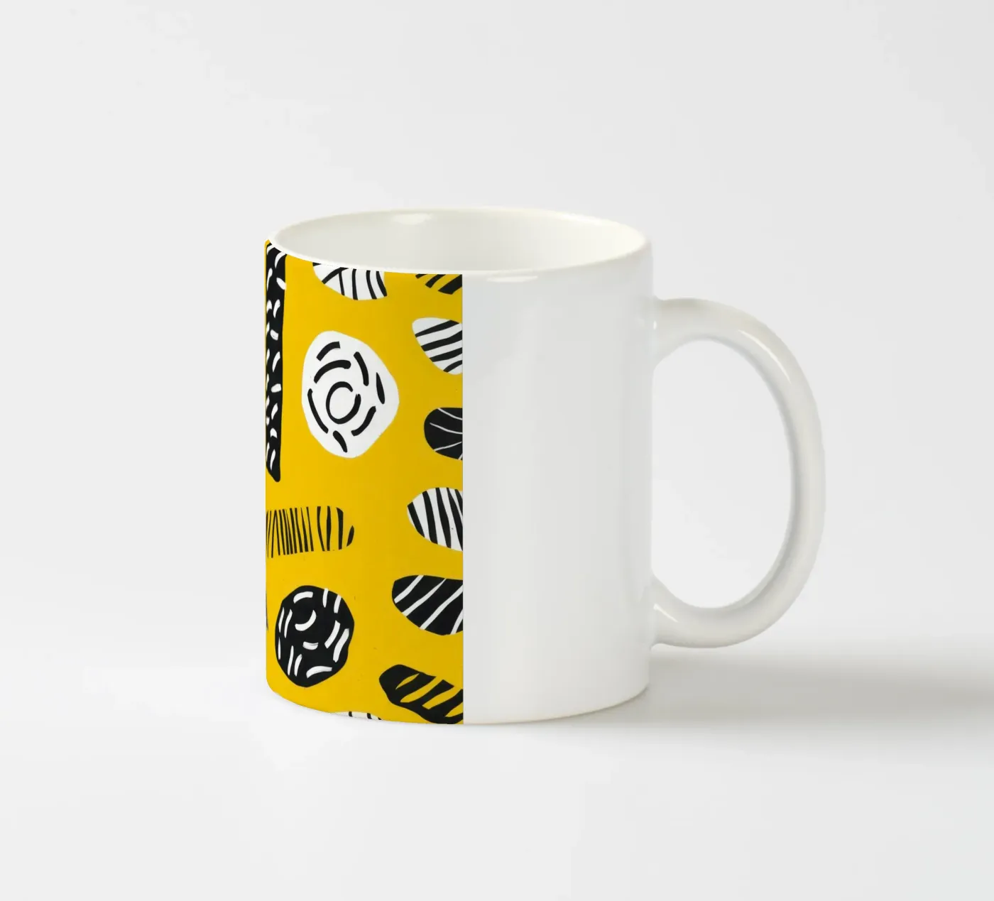 Playful Memphis Patterns ceramic mug by Veil Maya