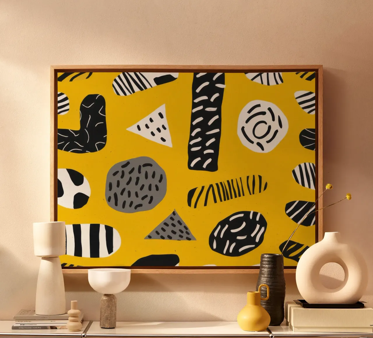 Playful Memphis Patterns canvas by Veil Maya