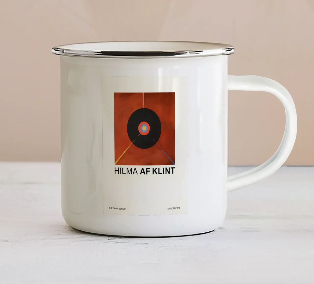 Hilma af Klint The Swan Series Cosmic Target enamel mug by homdeco