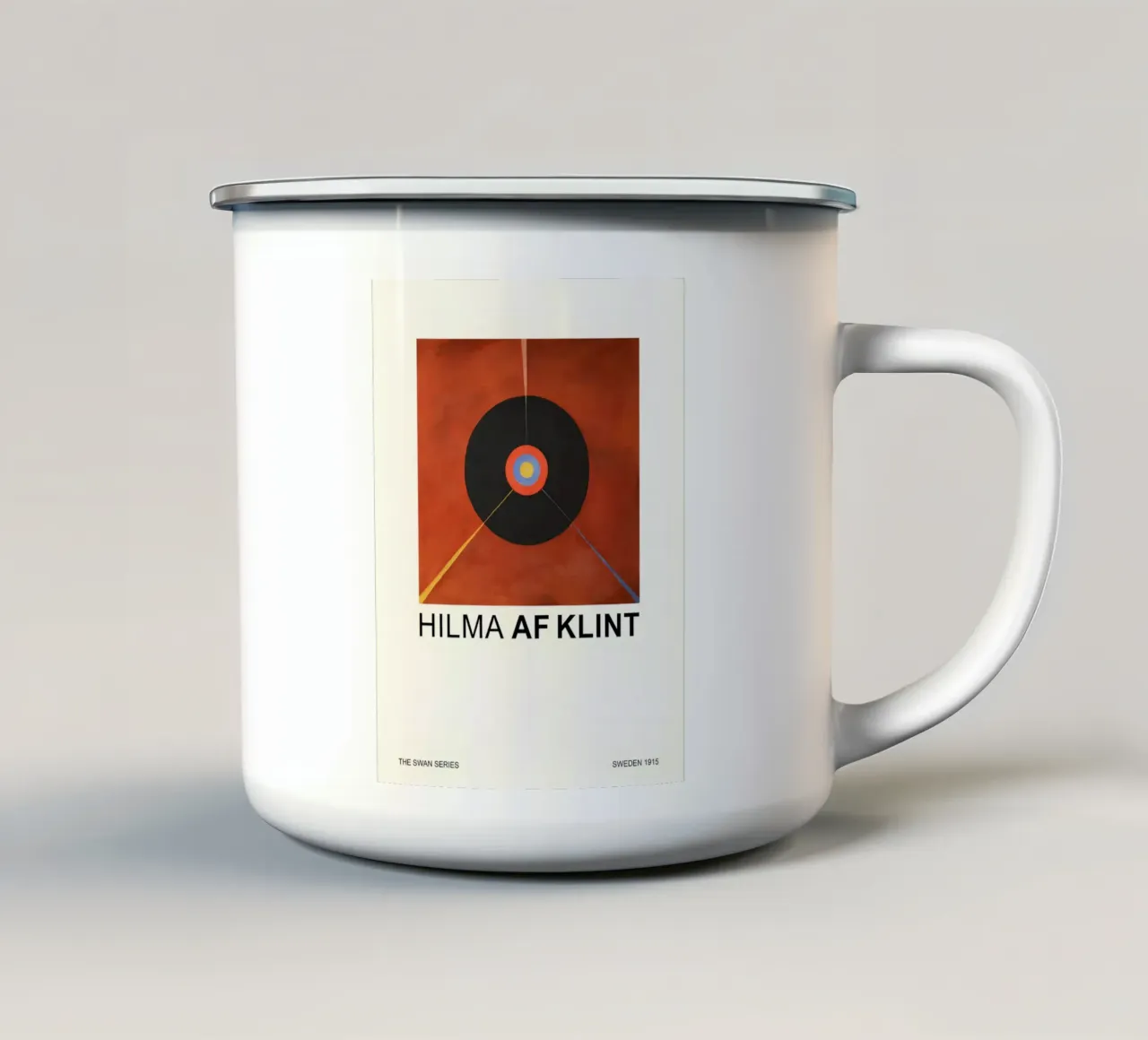 Hilma af Klint The Swan Series Cosmic Target enamel mug by homdeco