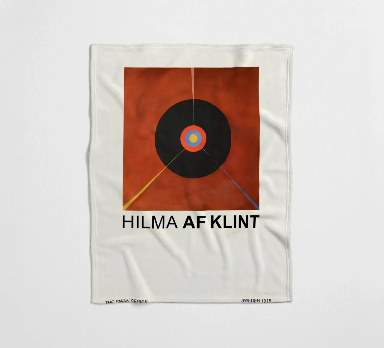 Hilma af Klint The Swan Series Cosmic Target fleece blanket by homdeco