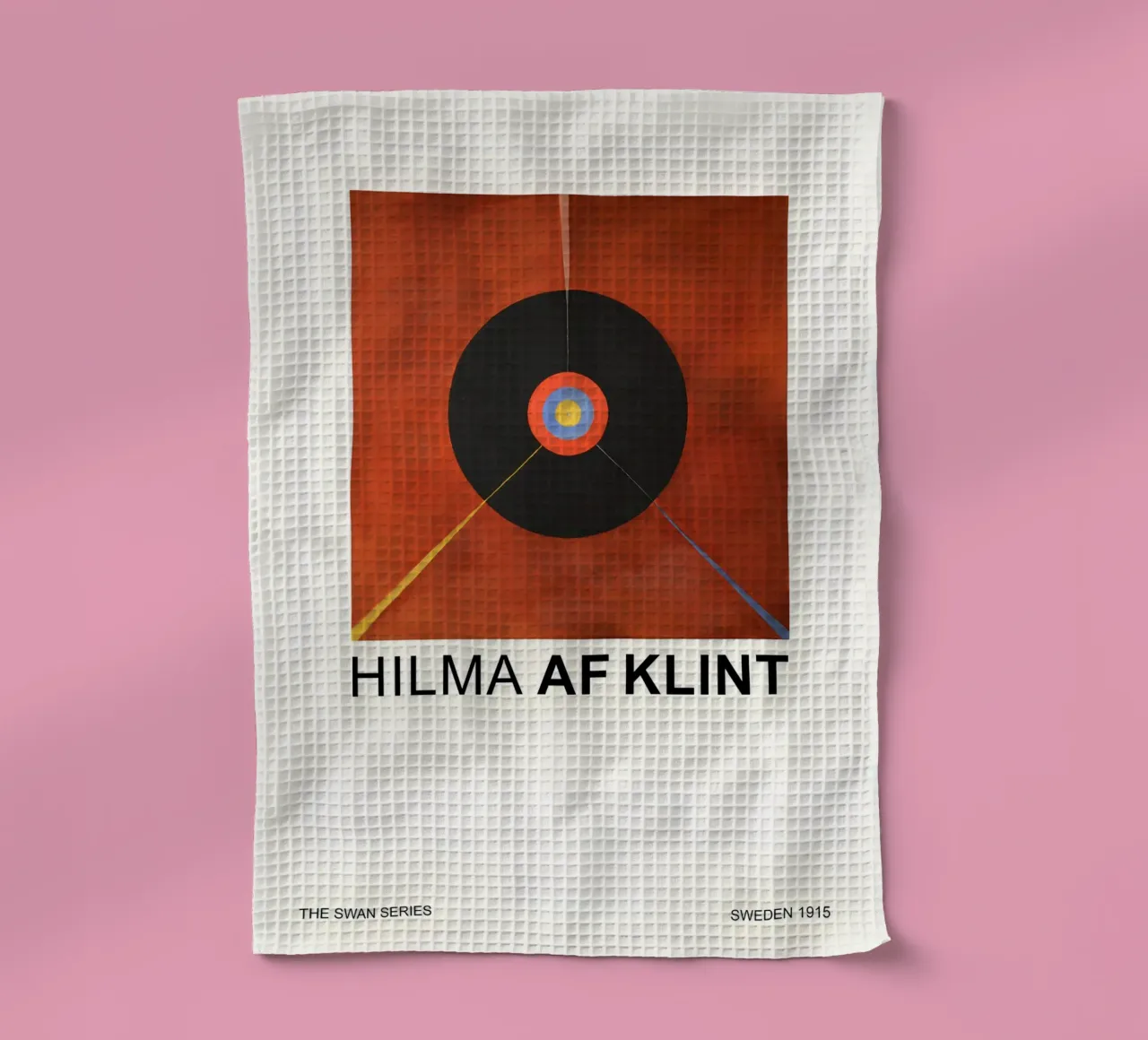 Hilma af Klint The Swan Series Cosmic Target tea towel by homdeco