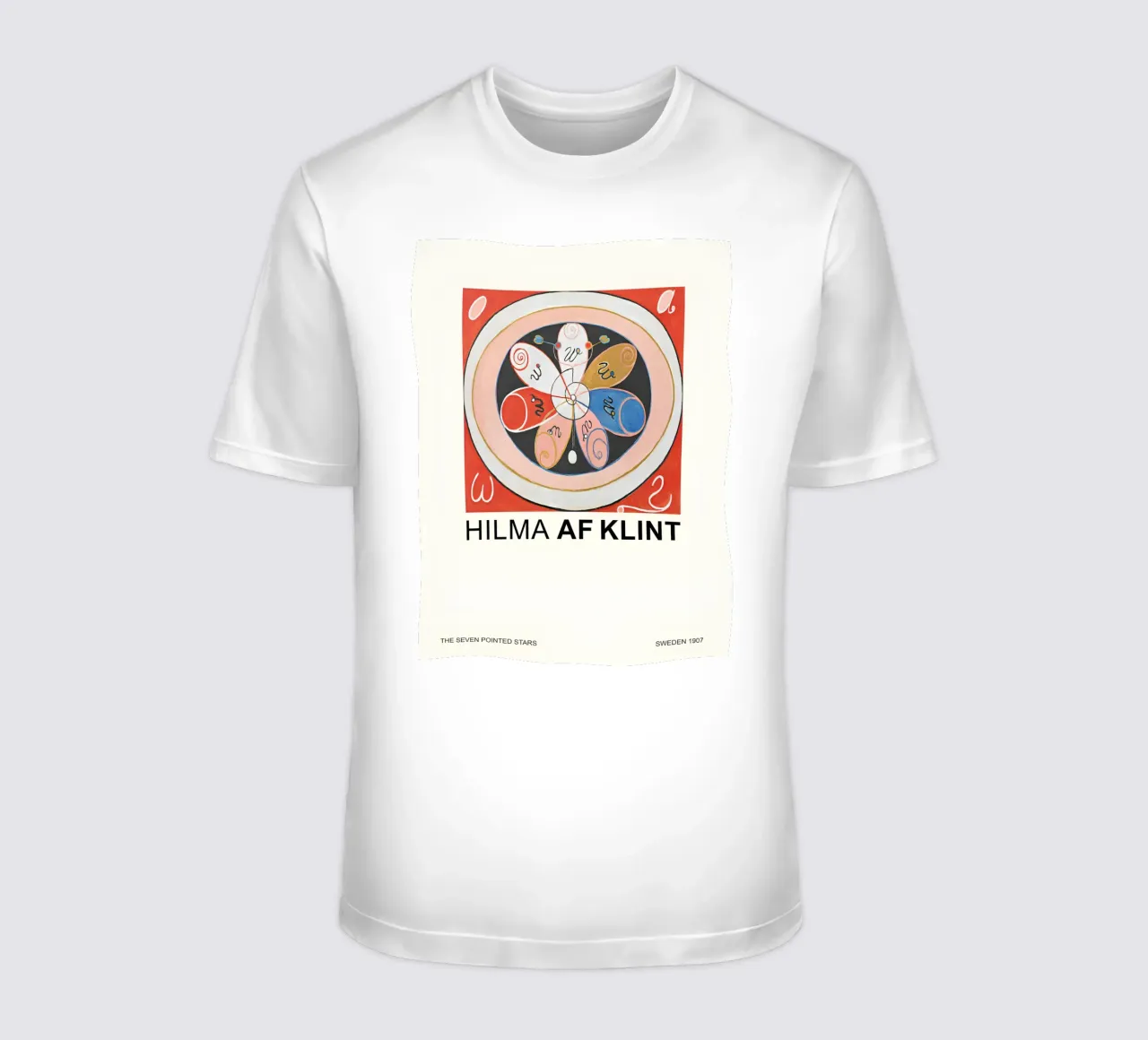 Hilma af Klint Sette stelle a punta in fiore astratto t-shirt da homdeco