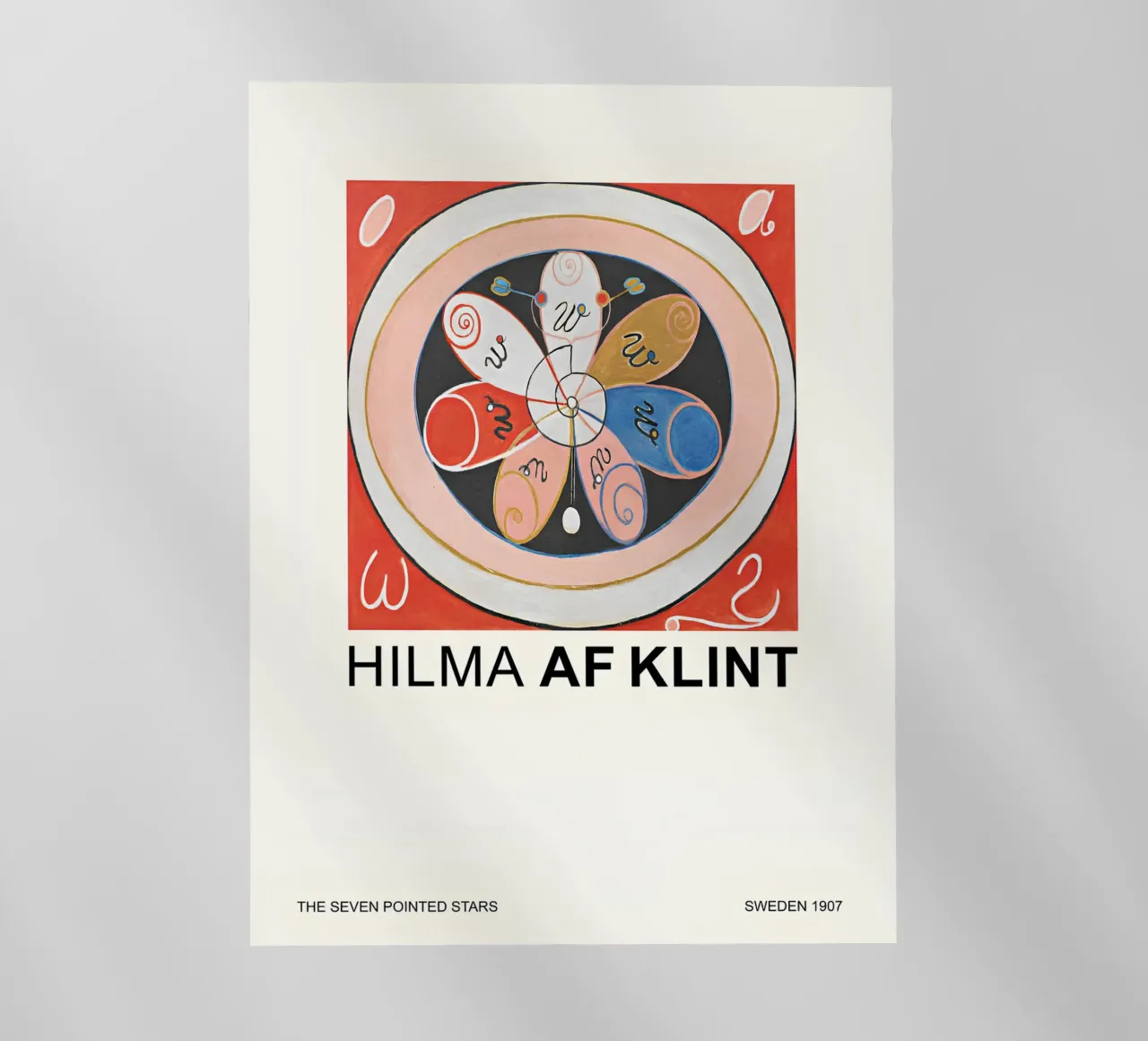 Hilma af Klint Sette stelle a punta in fiore astratto pellicola backlit da homdeco