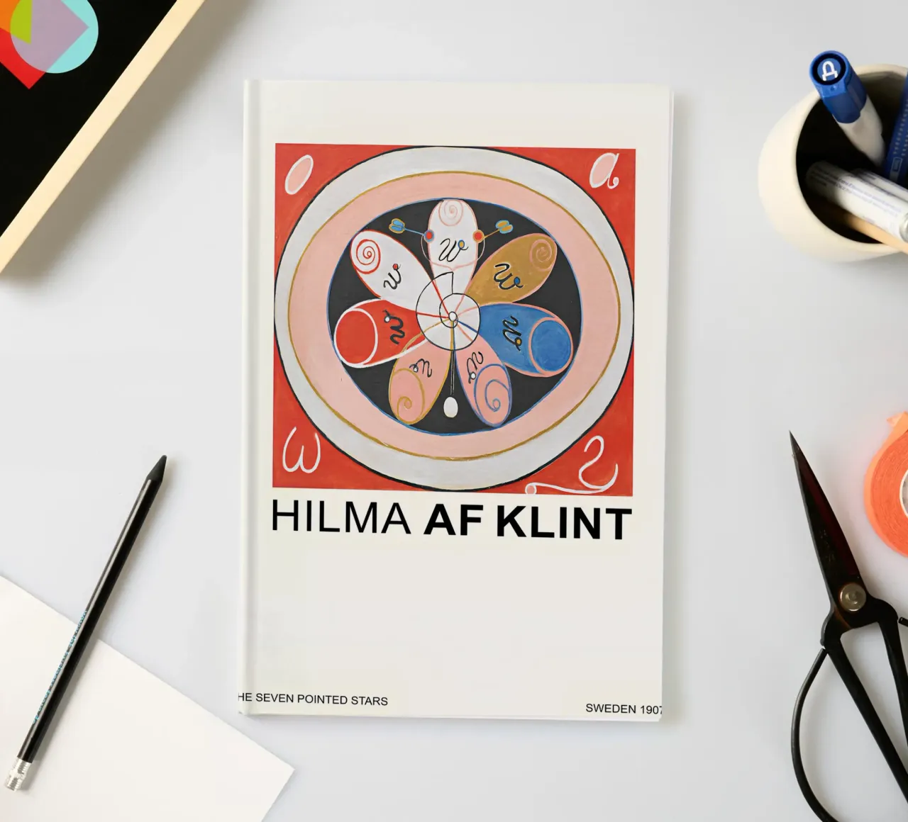 Hilma af Klint Seven Pointed Stars Abstract Bloom notebook by homdeco