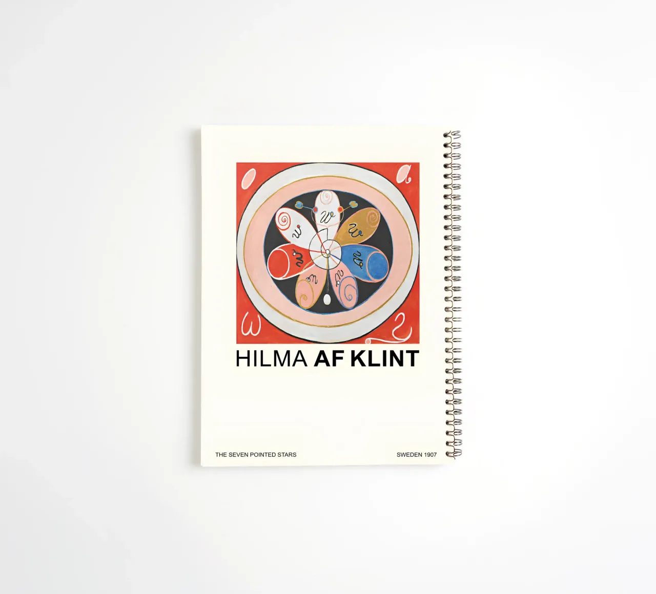 Hilma af Klint Seven Pointed Stars Abstract Bloom spiral notebook by homdeco