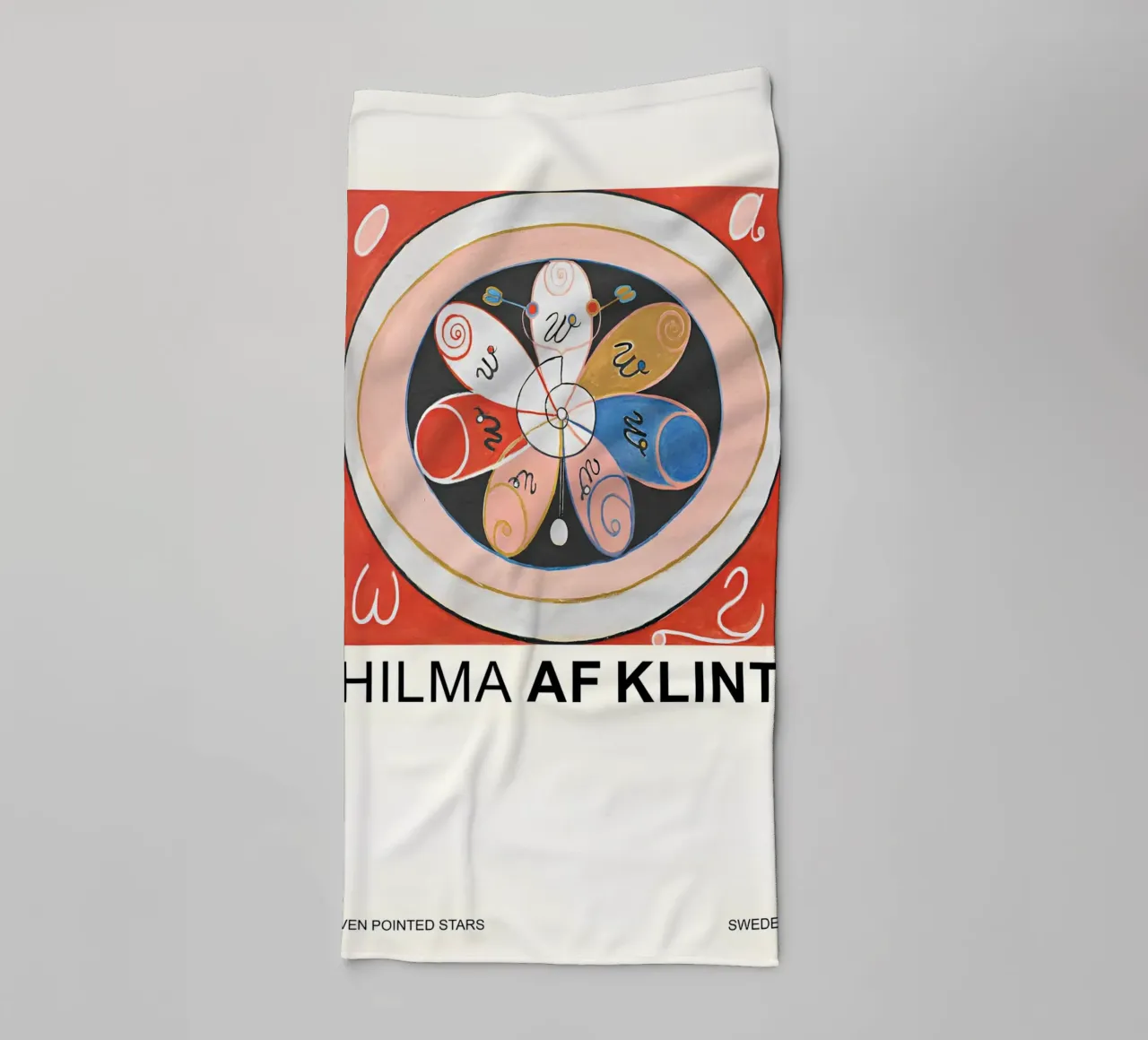Hilma af Klint Seven Pointed Stars Abstract Bloom towel by homdeco