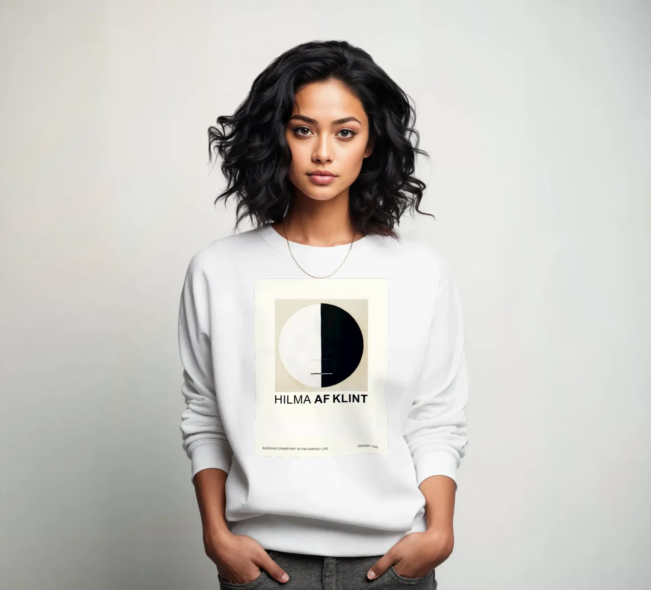 Hilma af Klint Point de vue de Bouddha Noir Blanc Abstrait sweat de homdeco
