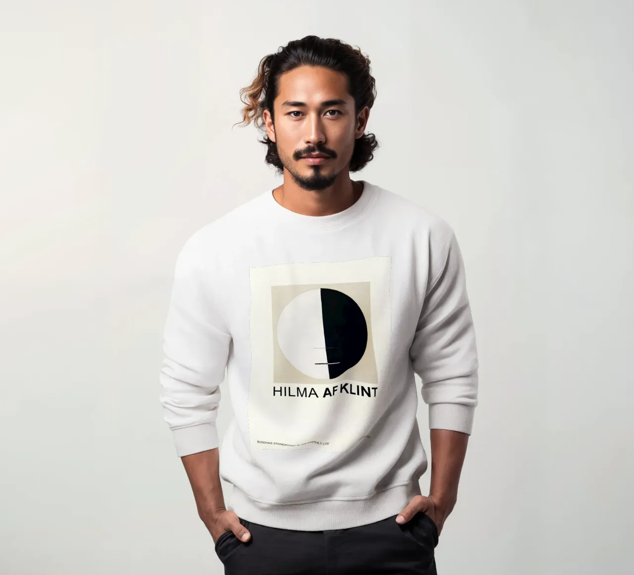 Hilma af Klint Point de vue de Bouddha Noir Blanc Abstrait sweat de homdeco