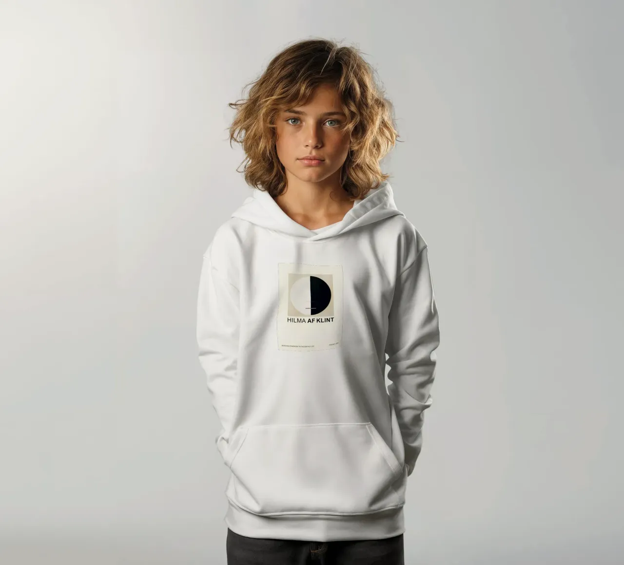 Hilma af Klint Point de vue de Bouddha Noir Blanc Abstrait sweat à capuche enfant de homdeco