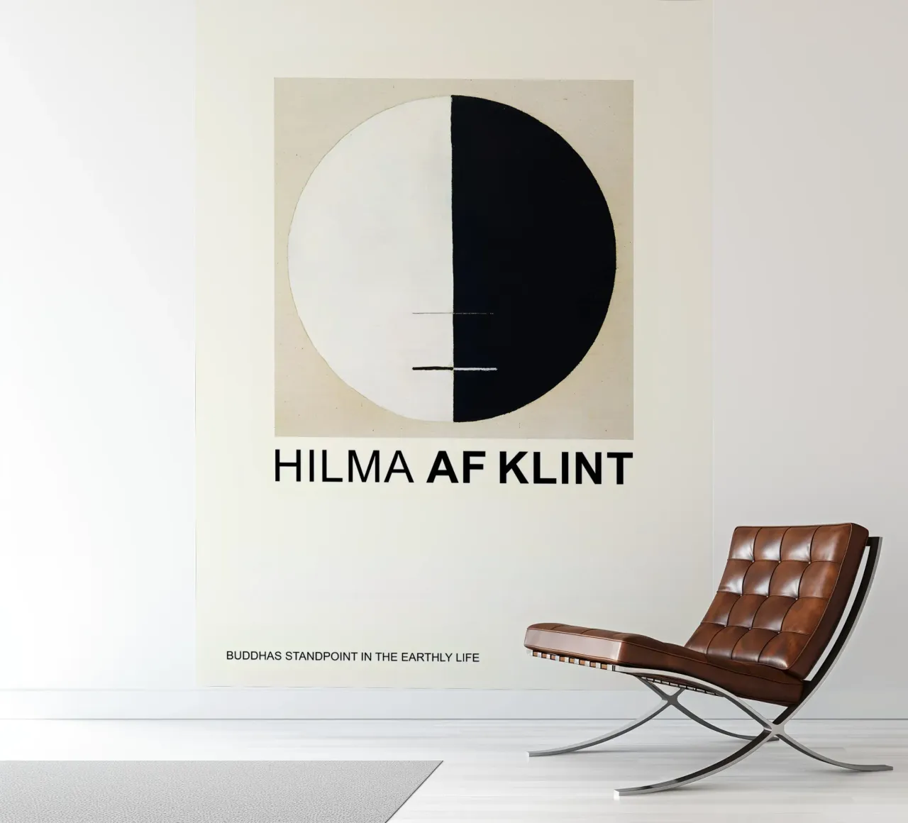 Hilma af Klint Point de vue de Bouddha Noir Blanc Abstrait papier peint photo de homdeco