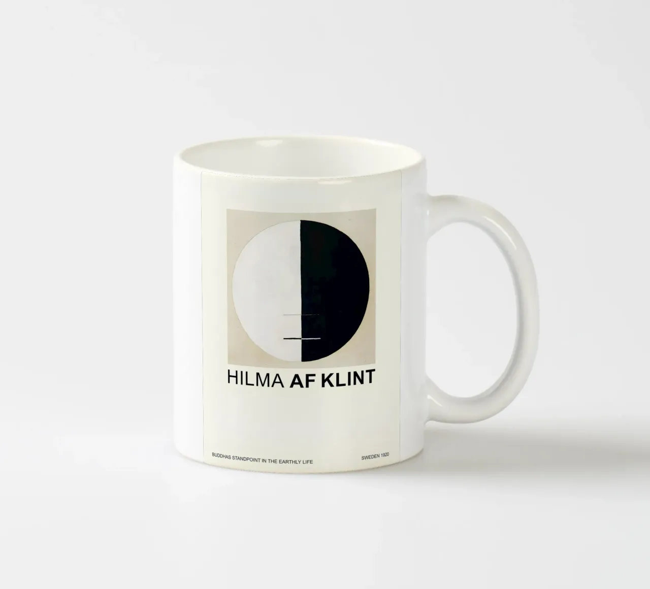 Hilma af Klint Point de vue de Bouddha Noir Blanc Abstrait mug en céramique de homdeco