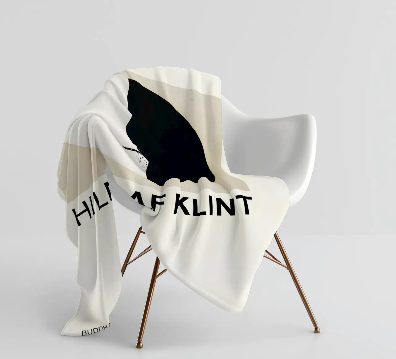 Hilma af Klint Point de vue de Bouddha Noir Blanc Abstrait plaid polaire de homdeco