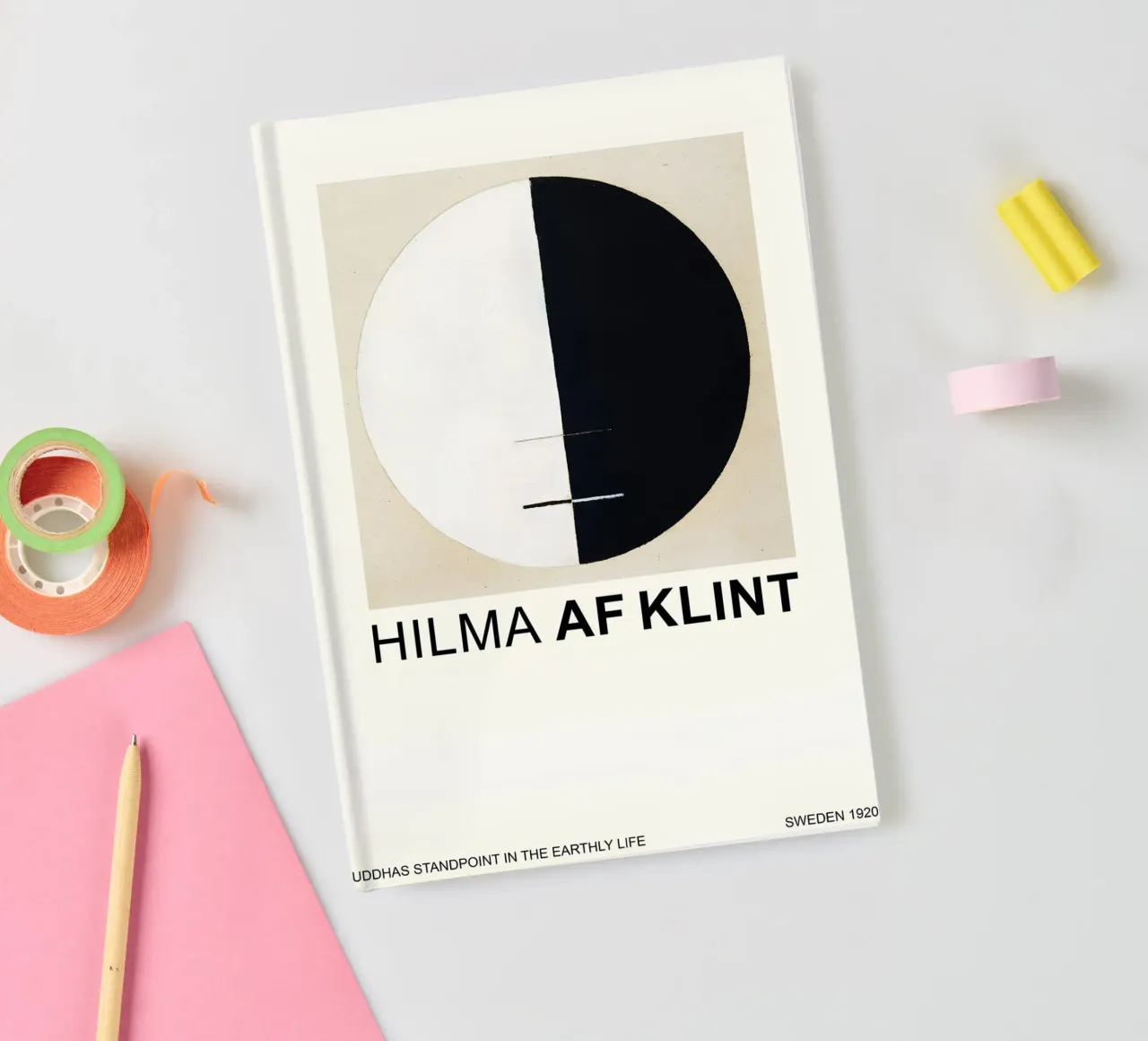 Hilma af Klint Point de vue de Bouddha Noir Blanc Abstrait carnet de notes de homdeco