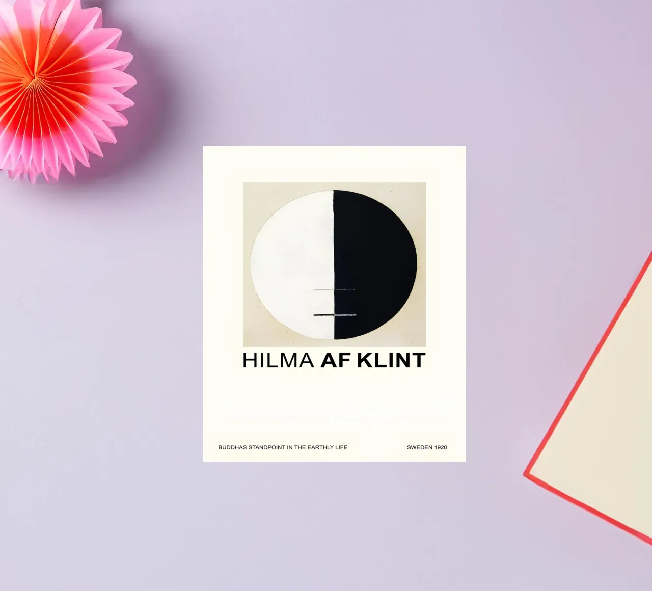 Hilma af Klint Point de vue de Bouddha Noir Blanc Abstrait autocollant de homdeco