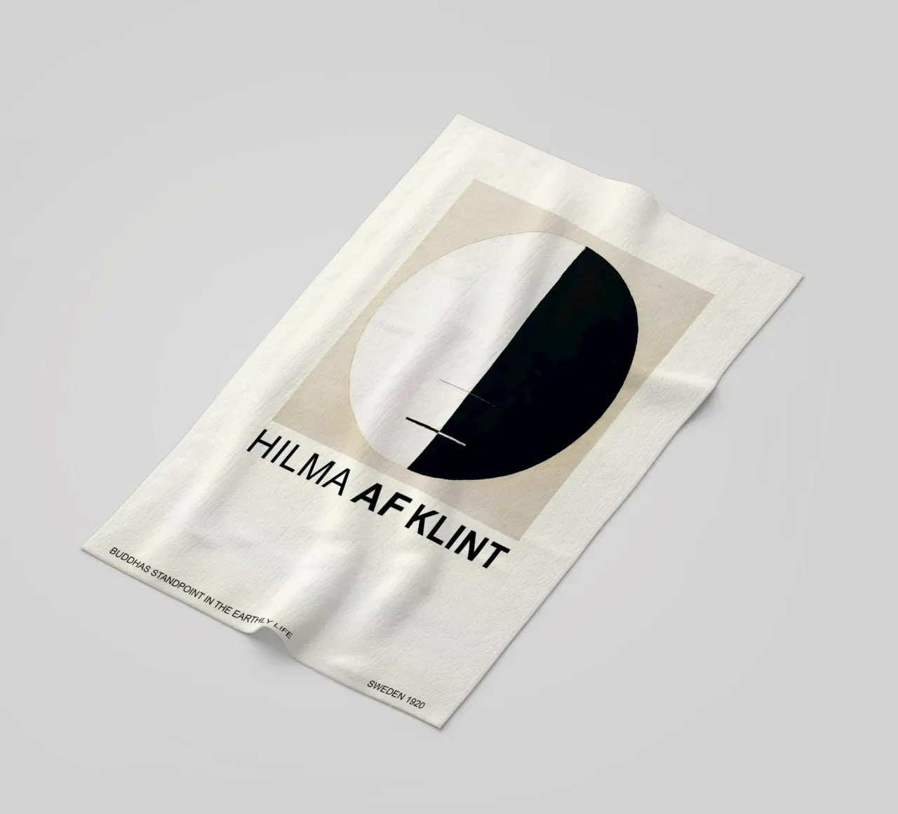 Hilma af Klint Point de vue de Bouddha Noir Blanc Abstrait serviette de plage de homdeco