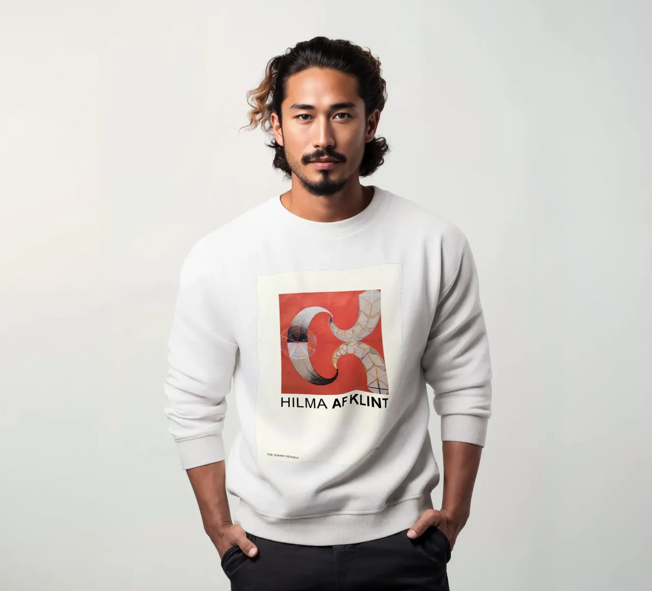 Hilma af Klint The Swan Series Abstract Red Forms sweatshirt by homdeco