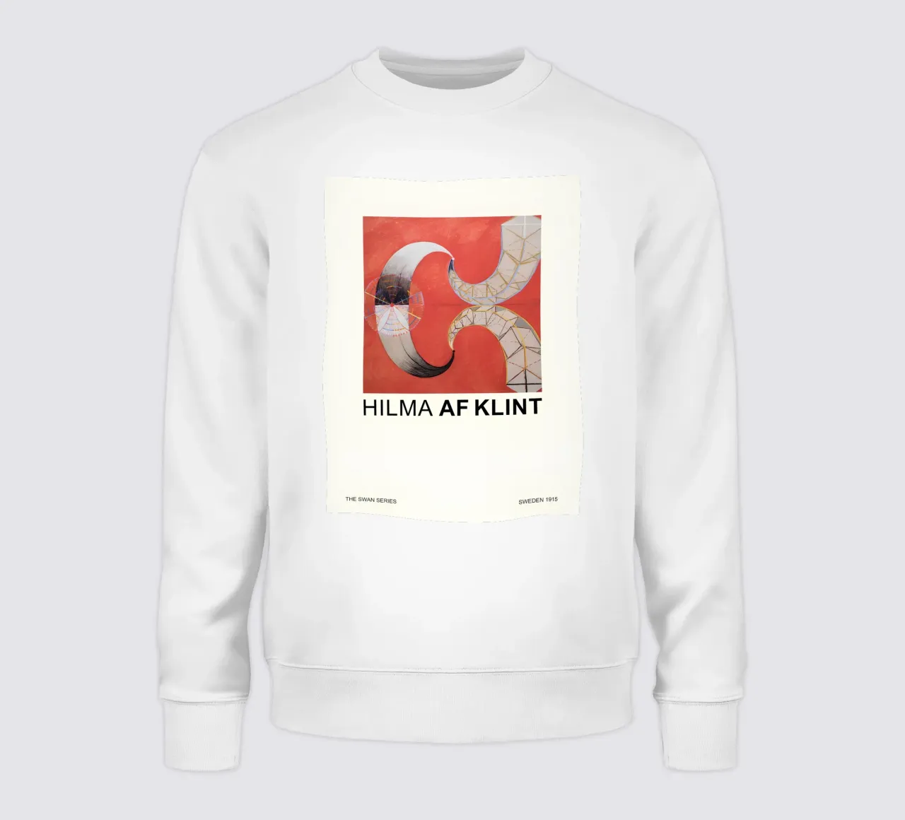 Hilma af Klint The Swan Series Abstract Red Forms sweatshirt by homdeco