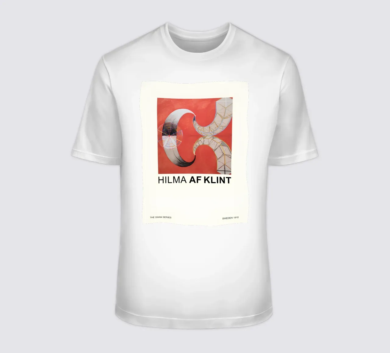 Hilma af Klint The Swan Series Abstract Red Forms t-shirt by homdeco