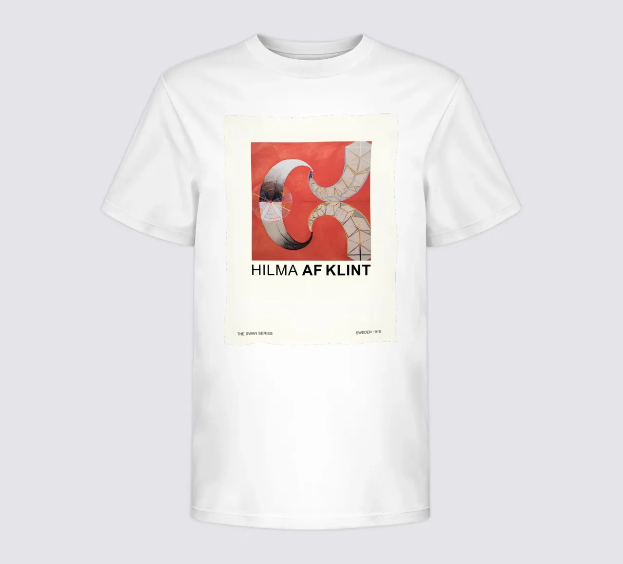 Hilma af Klint The Swan Series Abstract Red Forms kids t-shirt by homdeco