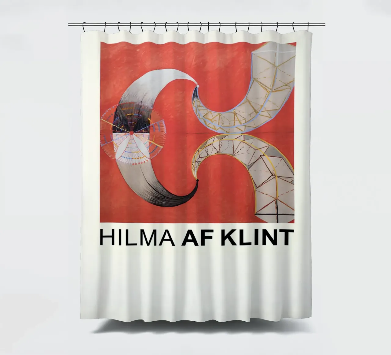 Hilma af Klint The Swan Series Abstract Red Forms shower curtain by homdeco