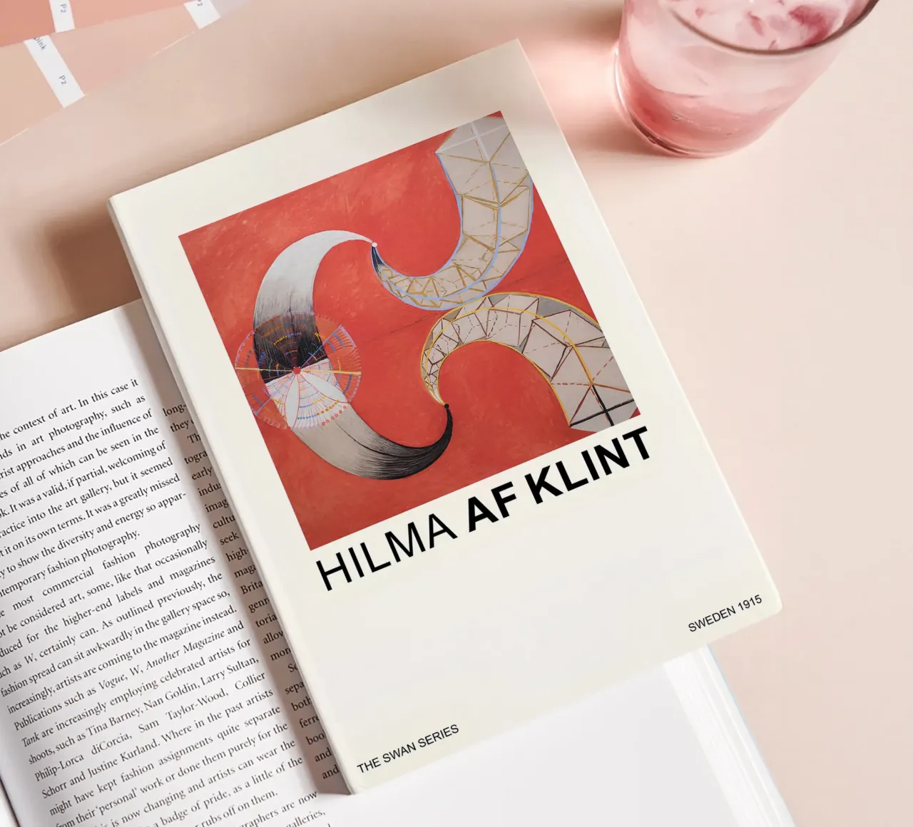 Hilma af Klint The Swan Series Abstract Red Forms notebook by homdeco