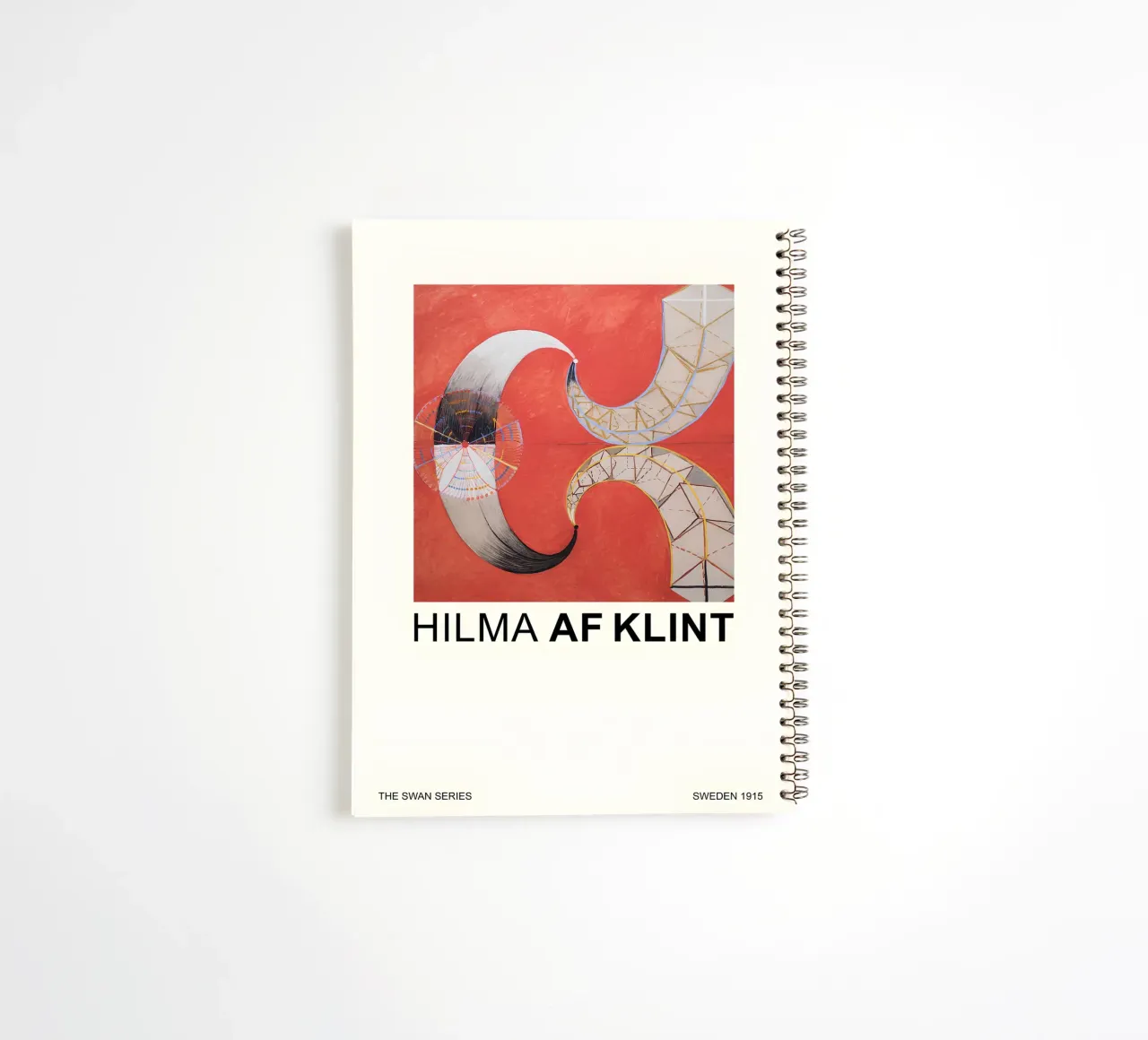 Hilma af Klint The Swan Series Abstract Red Forms spiral notebook by homdeco