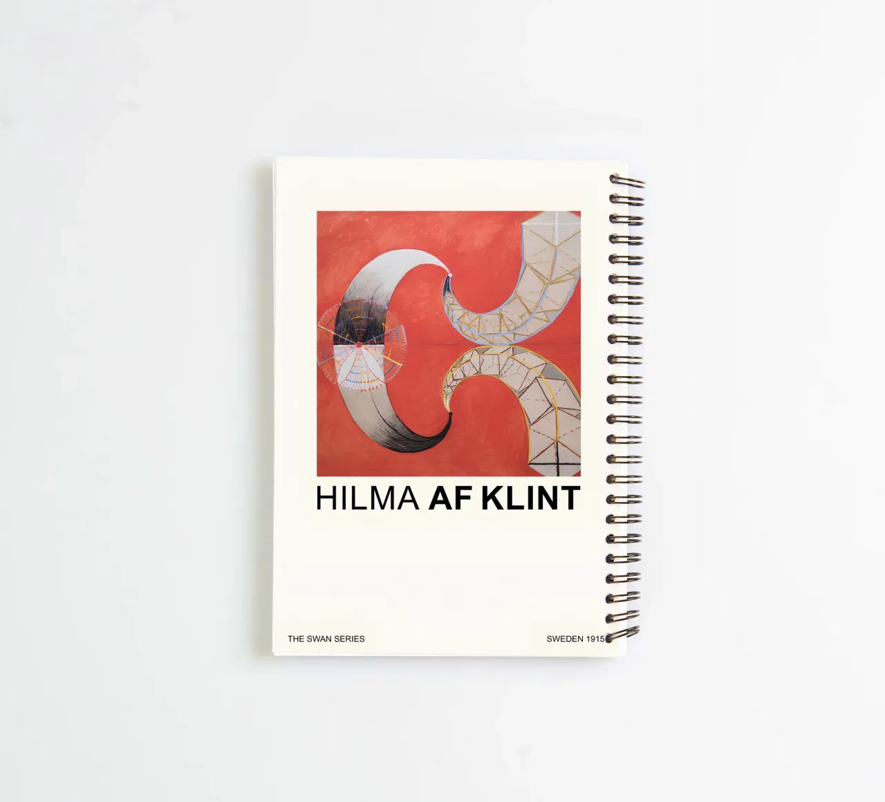Hilma af Klint The Swan Series Abstract Red Forms spiral notebook by homdeco