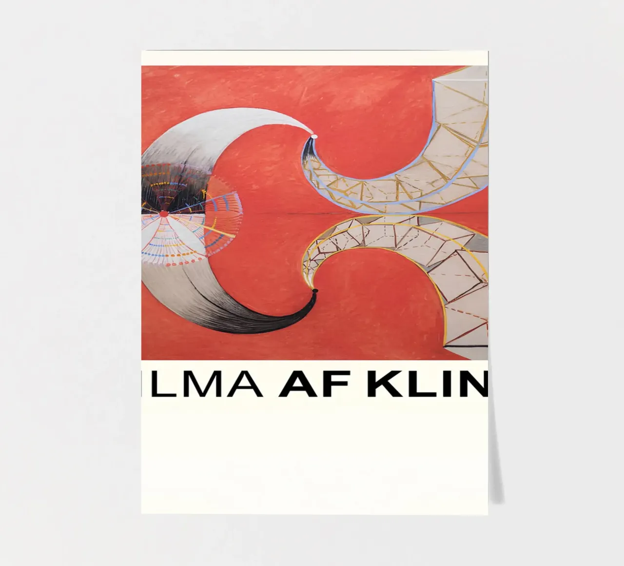 Hilma af Klint The Swan Series Abstract Red Forms sticker sheet by homdeco