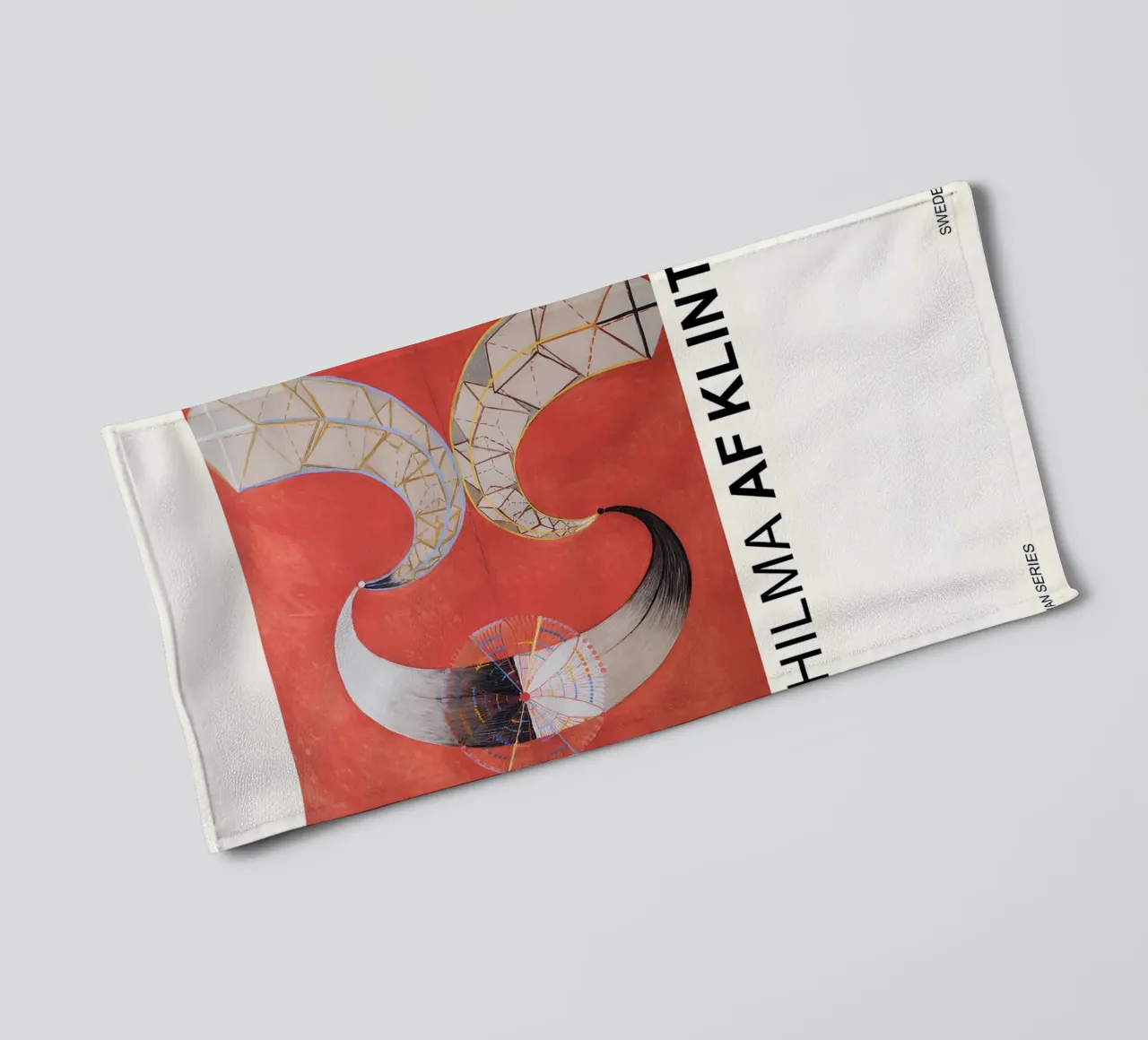 Hilma af Klint The Swan Series Abstract Red Forms towel by homdeco