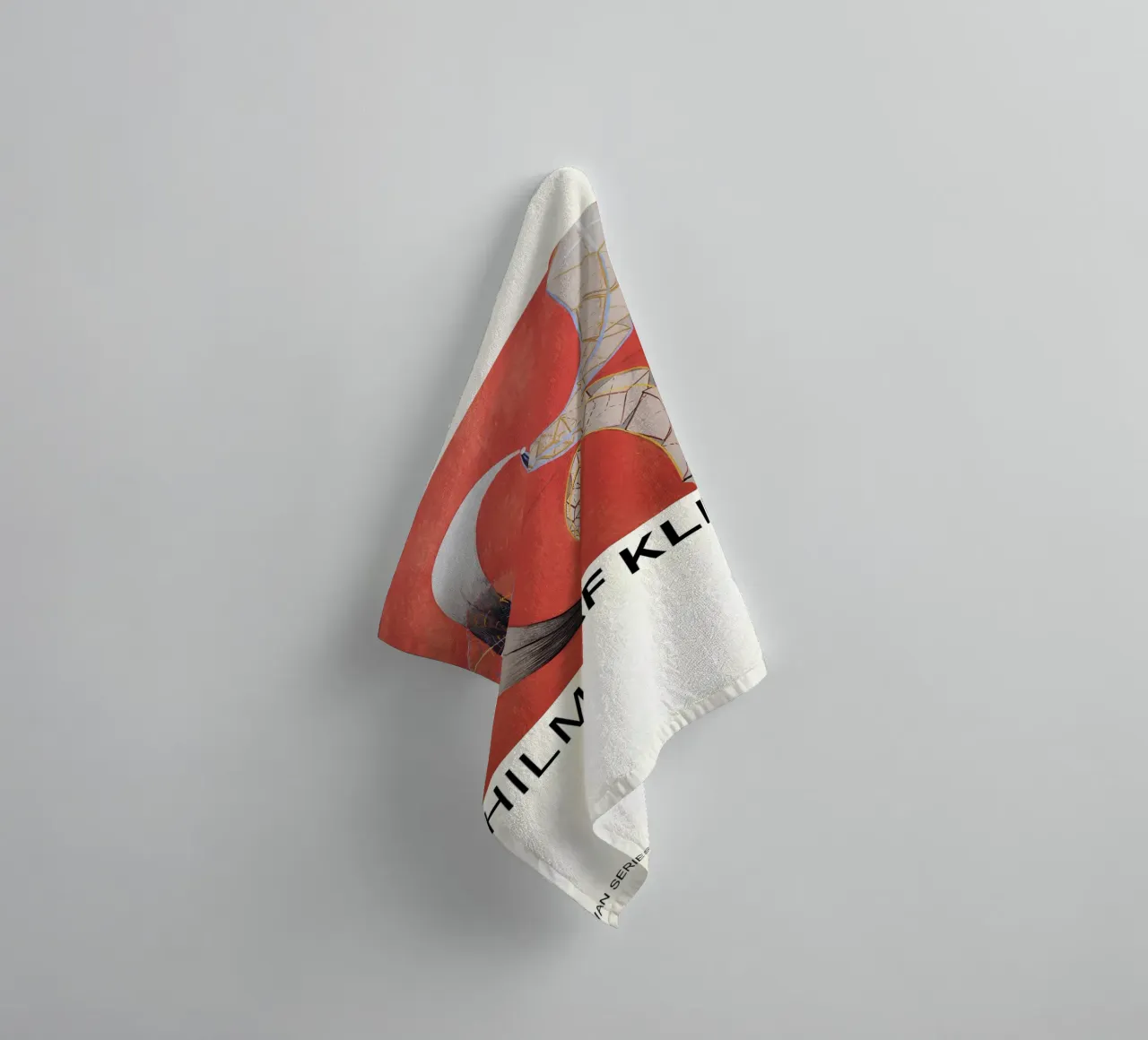 Hilma af Klint The Swan Series Abstract Red Forms towel by homdeco