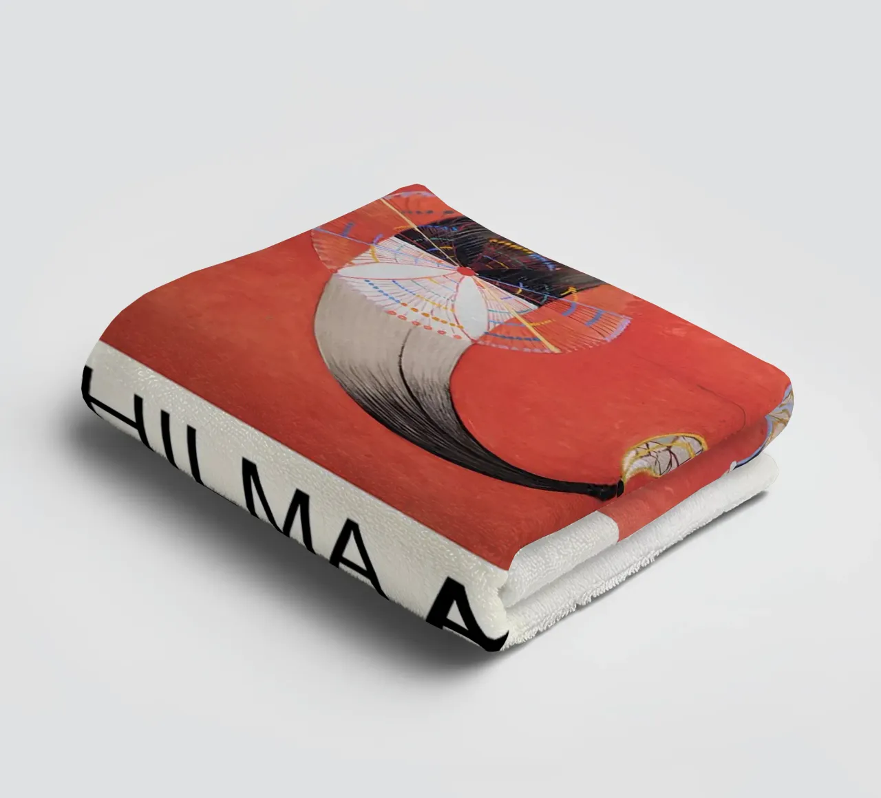 Hilma af Klint The Swan Series Abstract Red Forms towel by homdeco