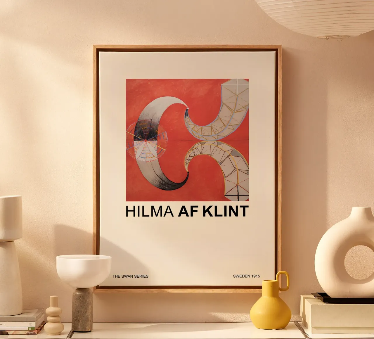 Hilma af Klint The Swan Series Abstract Red Forms canvas by homdeco