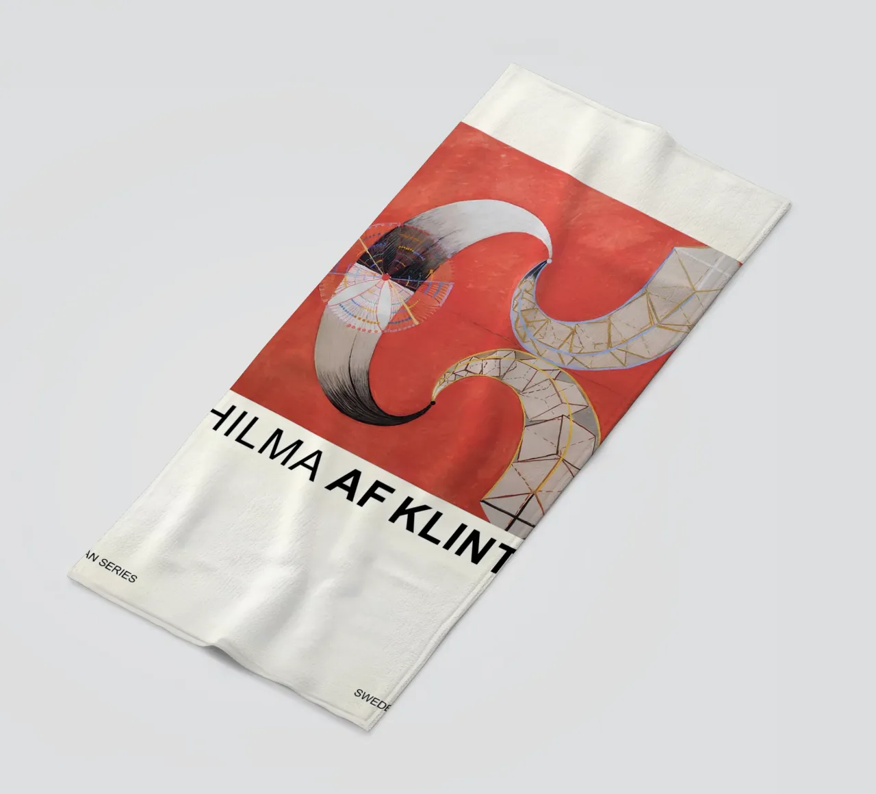Hilma af Klint The Swan Series Abstract Red Forms beach towel by homdeco