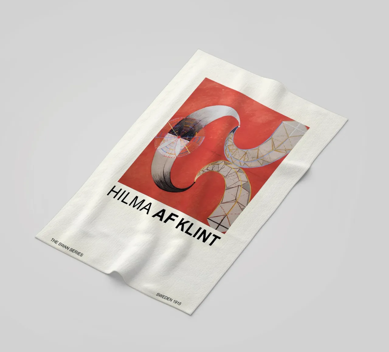 Hilma af Klint The Swan Series Abstract Red Forms beach towel by homdeco