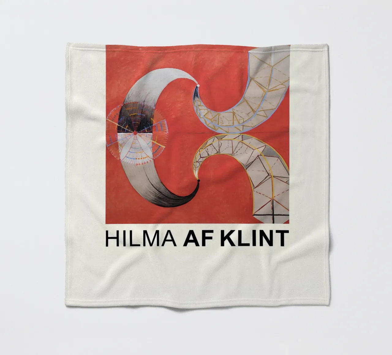 Hilma af Klint The Swan Series Abstract Red Forms fleece blanket by homdeco