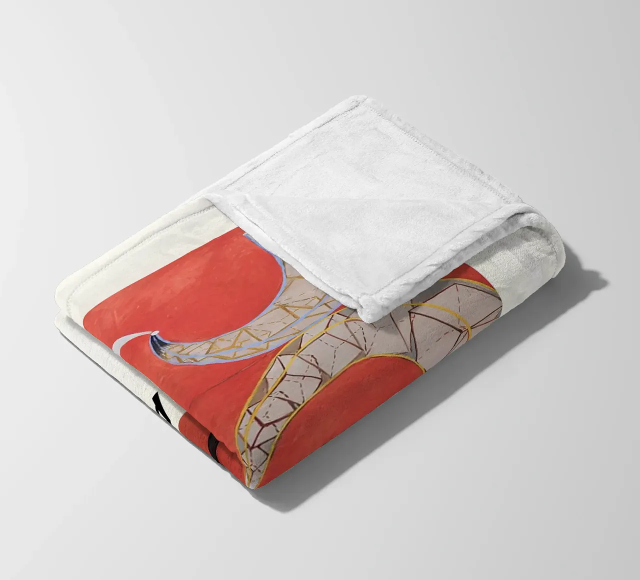 Hilma af Klint The Swan Series Abstract Red Forms fleece blanket by homdeco