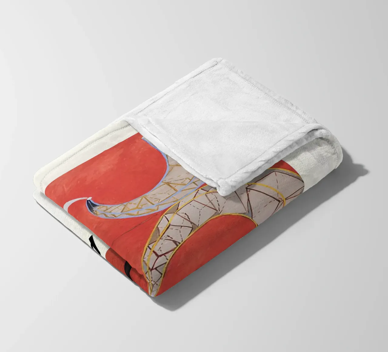 Hilma af Klint The Swan Series Abstract Red Forms fleece blanket by homdeco