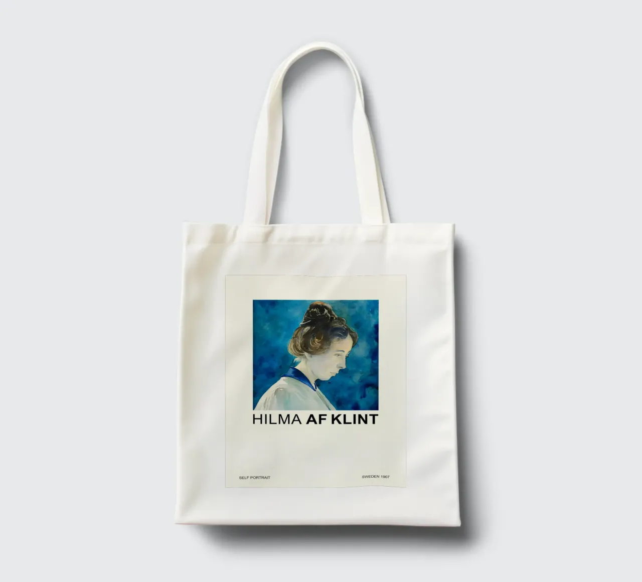 Hilma af Klint Self Portrait 1907 Blue Aura tote bag by homdeco
