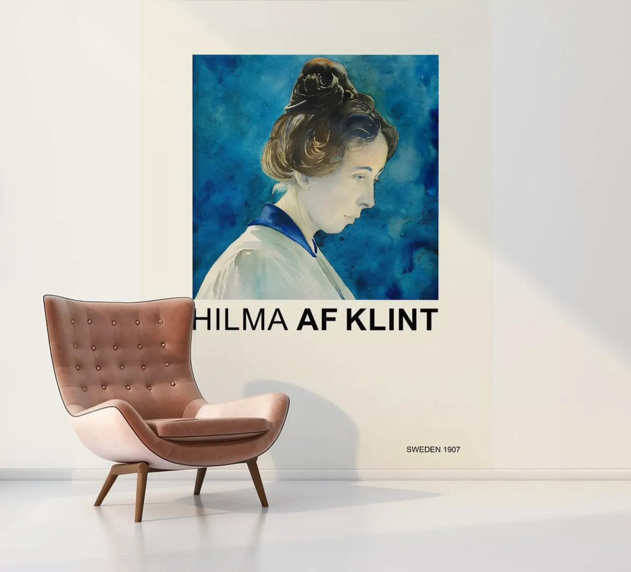 Hilma af Klint Zelfportret 1907 Blauwe aura fotobehang van homdeco