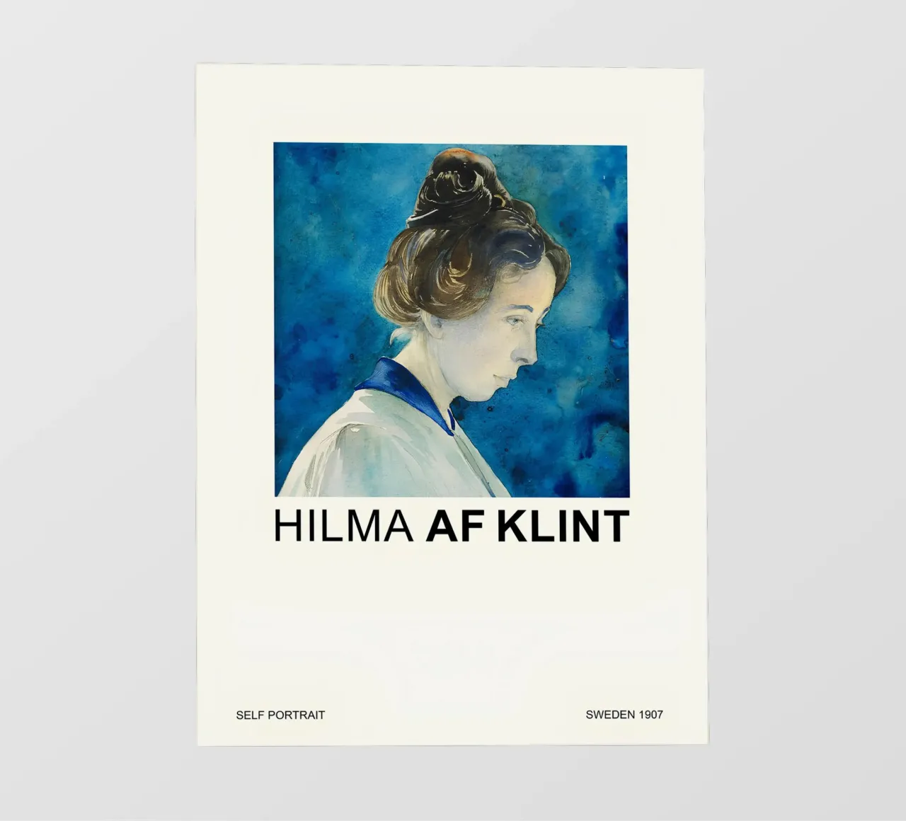 Hilma af Klint Zelfportret 1907 Blauwe aura fotobehang van homdeco