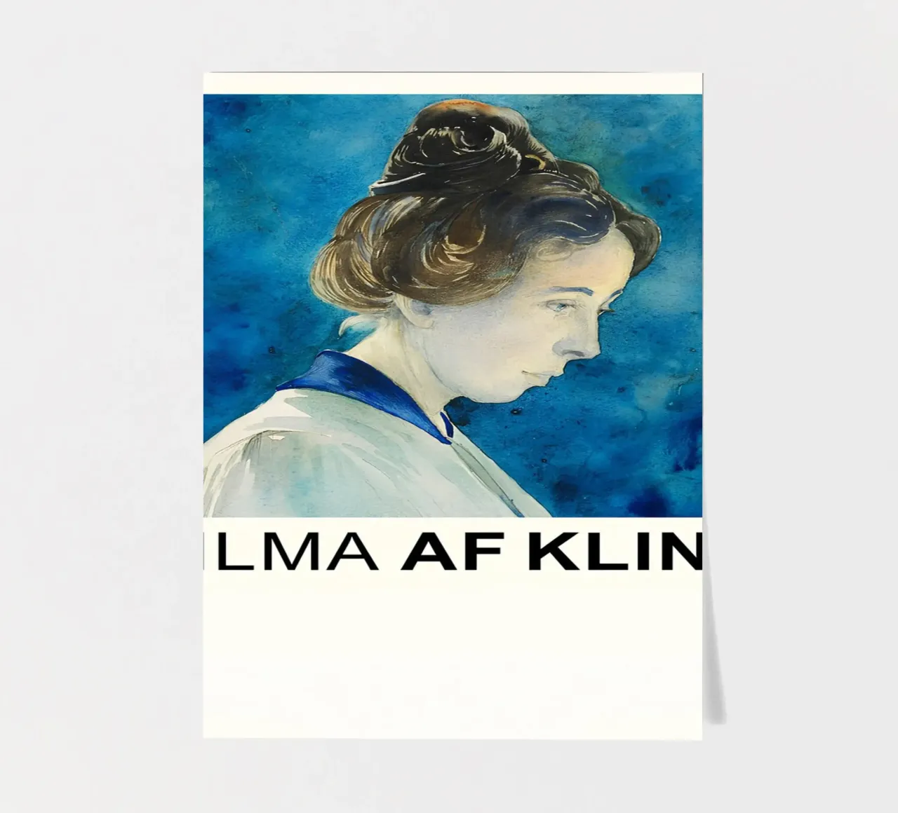 Hilma af Klint Selbstporträt 1907 Blaue Aura Stickerbogen von homdeco