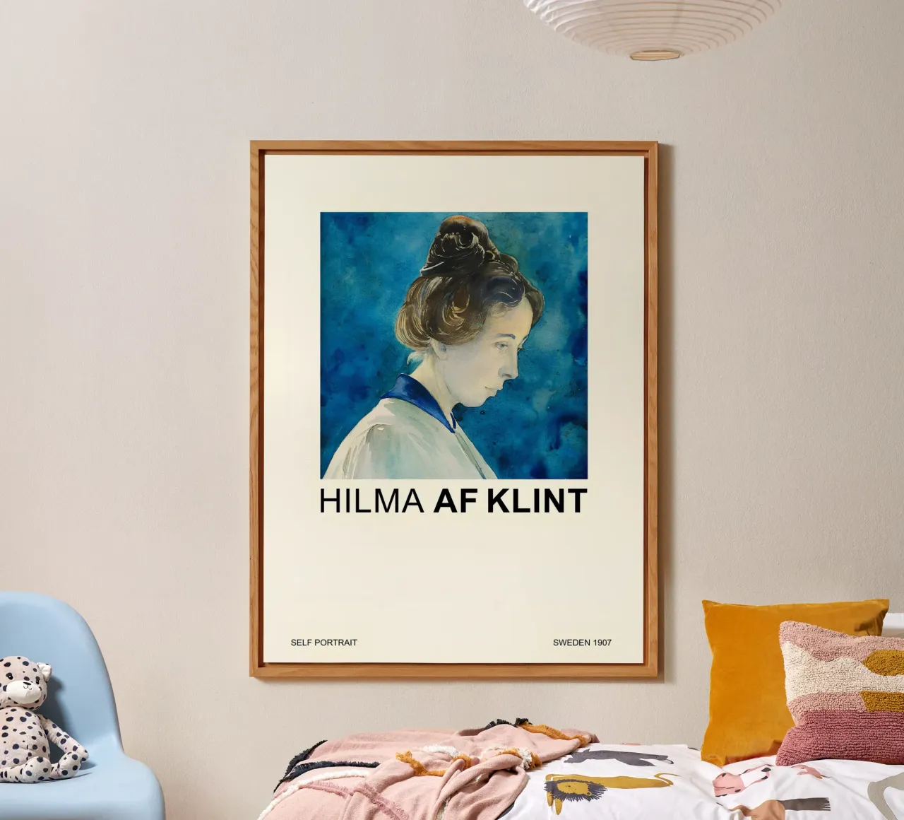 Hilma af Klint Autoritratto 1907 Aura blu alluminio dibond da homdeco