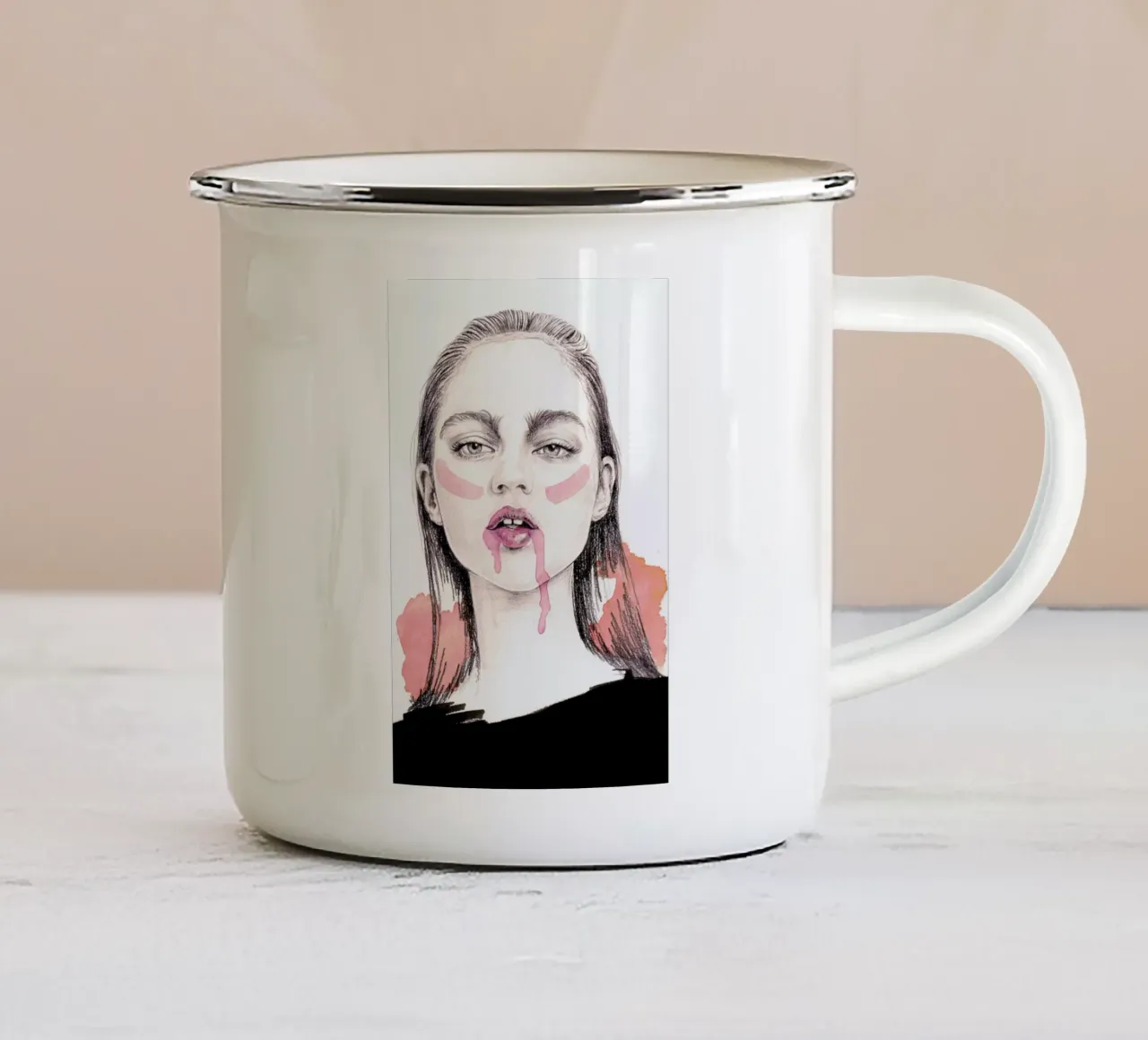 Love-Hate Relationship tazza in smalto da Meegan Barnes