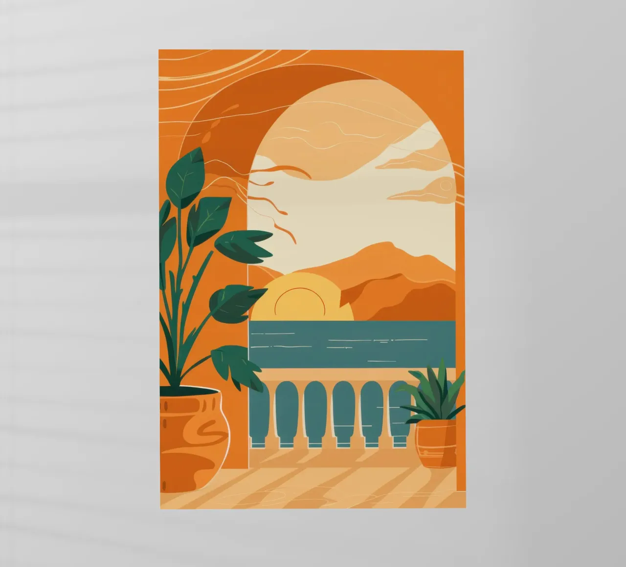 Terracotta Balcony Serenity pellicola backlit da Veil Maya