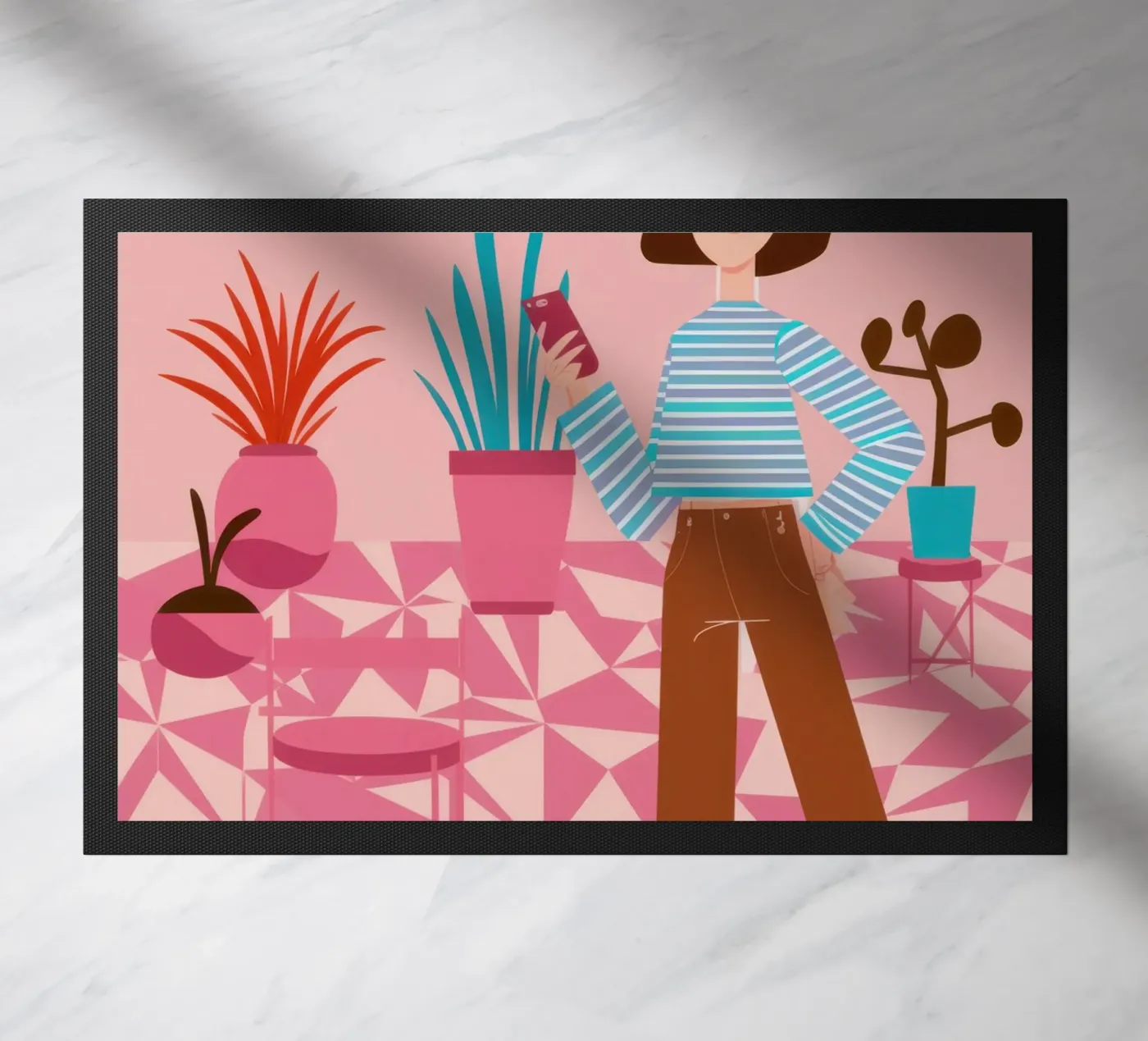 Patterned Floor Positivity doormat by Veil Maya